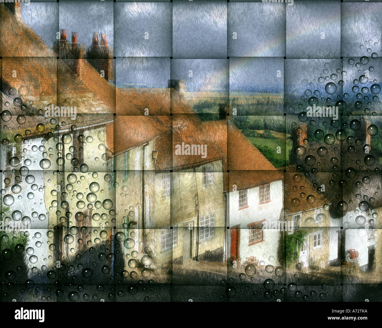 GB - DORSET: Gold Hill in Shaftesbury (digitale Kunst) Stockfoto