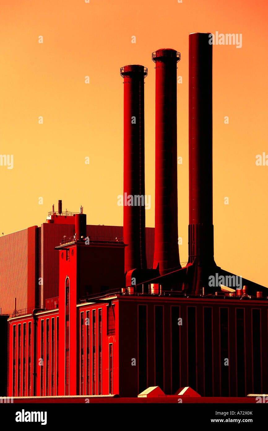 Glühende Kraftwerk Stockfoto