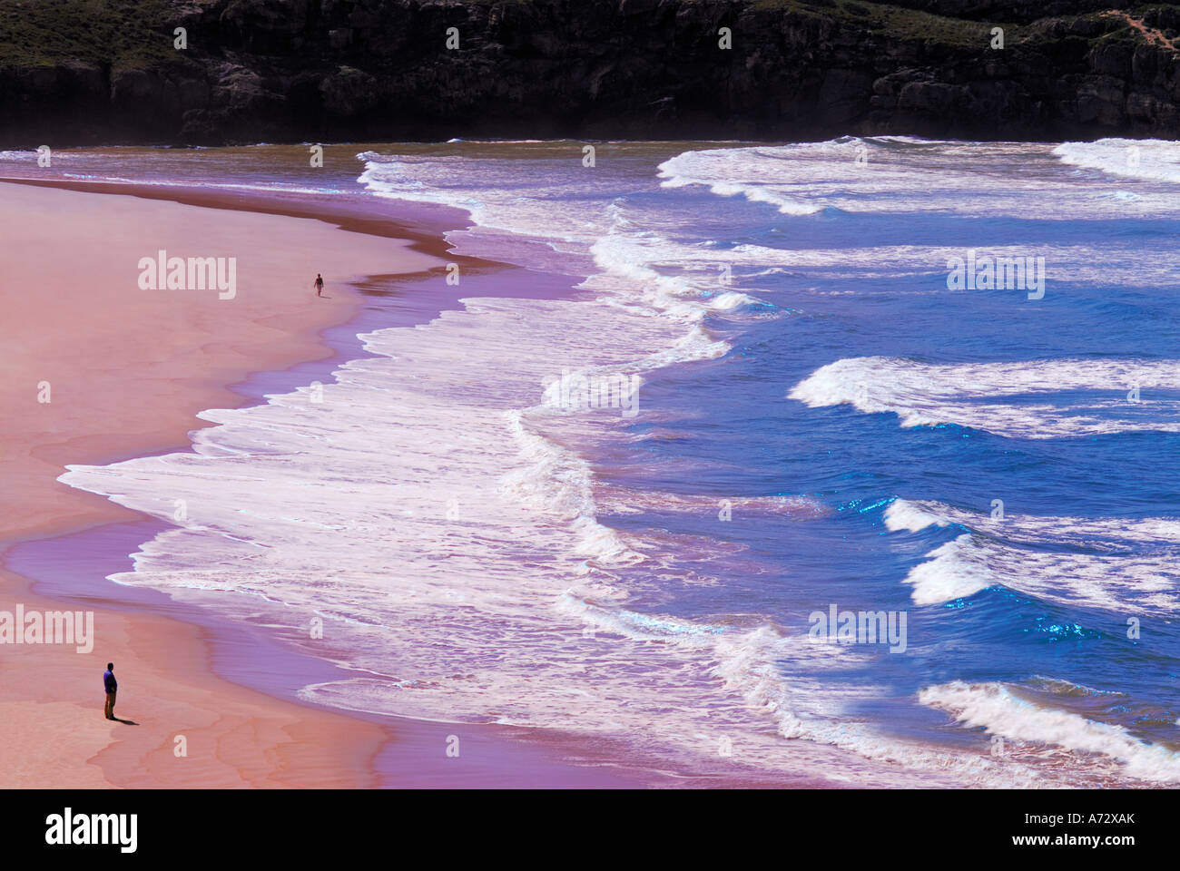 Blick auf den Strand Praia da Amoreira, Aljezur, Costa Vicentina, Algarve, Portugal Stockfoto