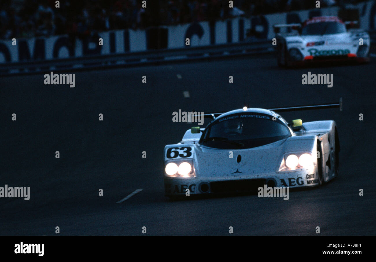 Sauber Mercedes Benz konkurrieren in der 1989 Le Mans 24 Stunden Rennen Stockfoto