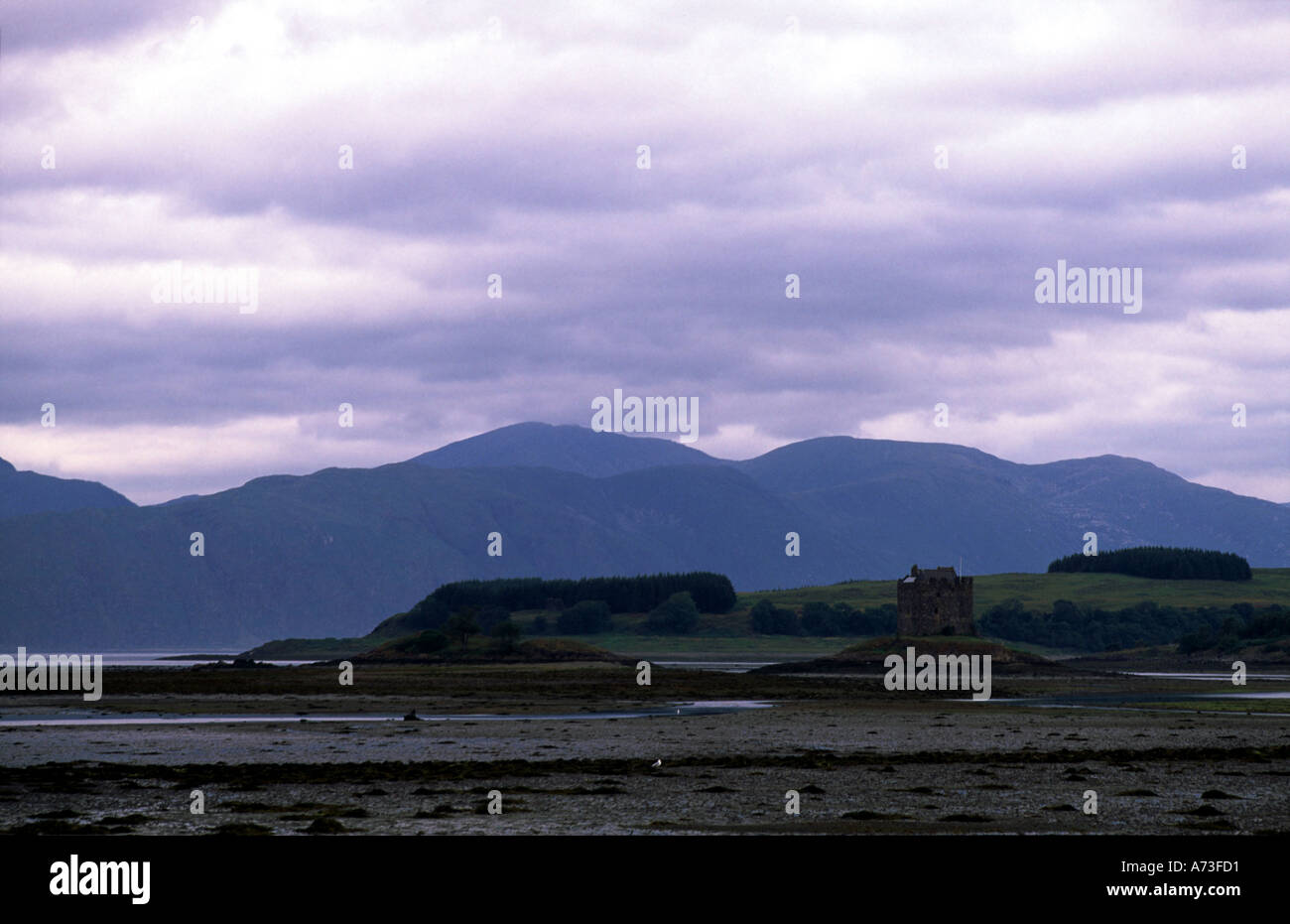 Castle Stalker Loch Linnhe Schottland Stockfoto