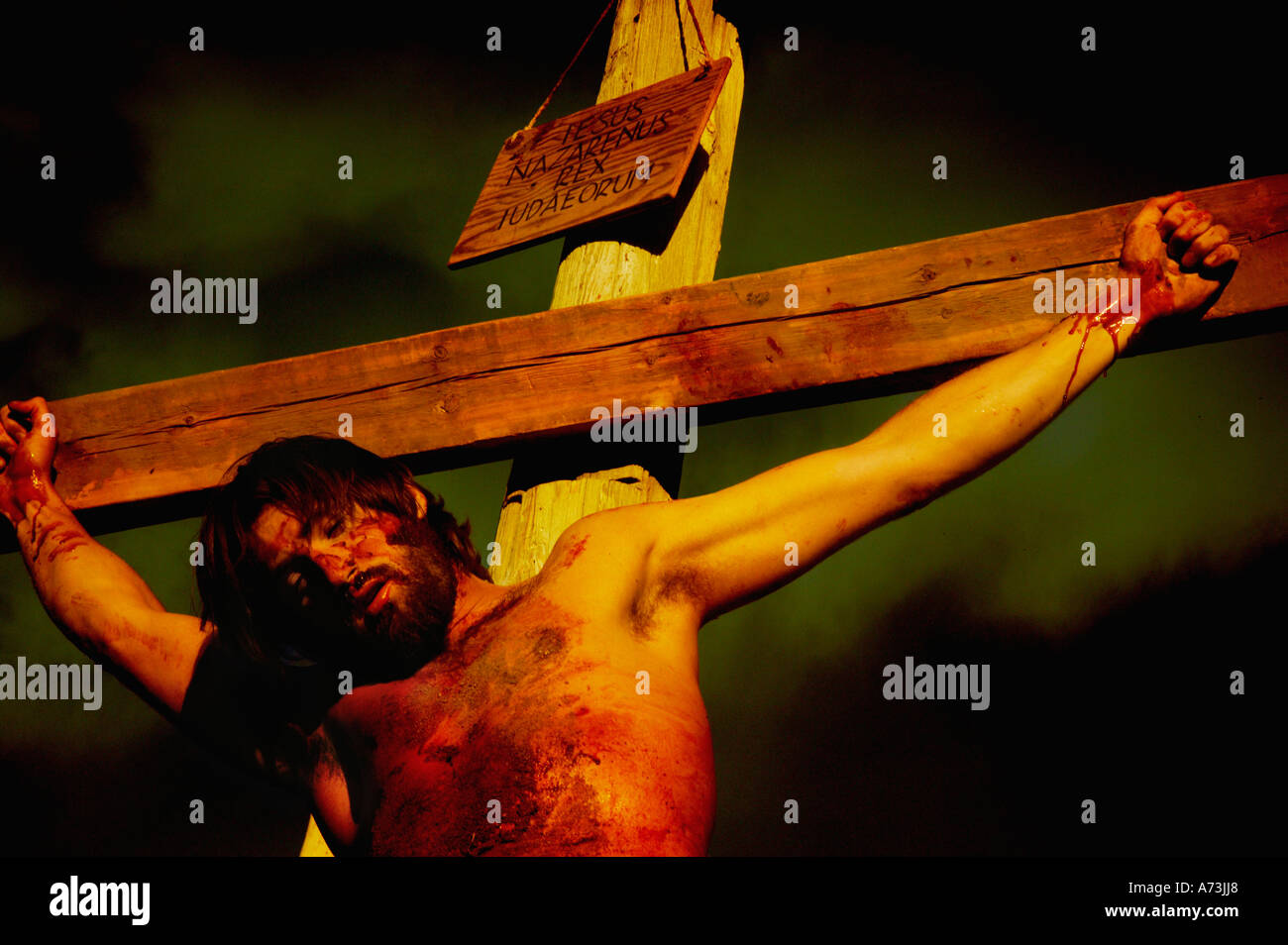 Jesus am Kreuz Stockfoto