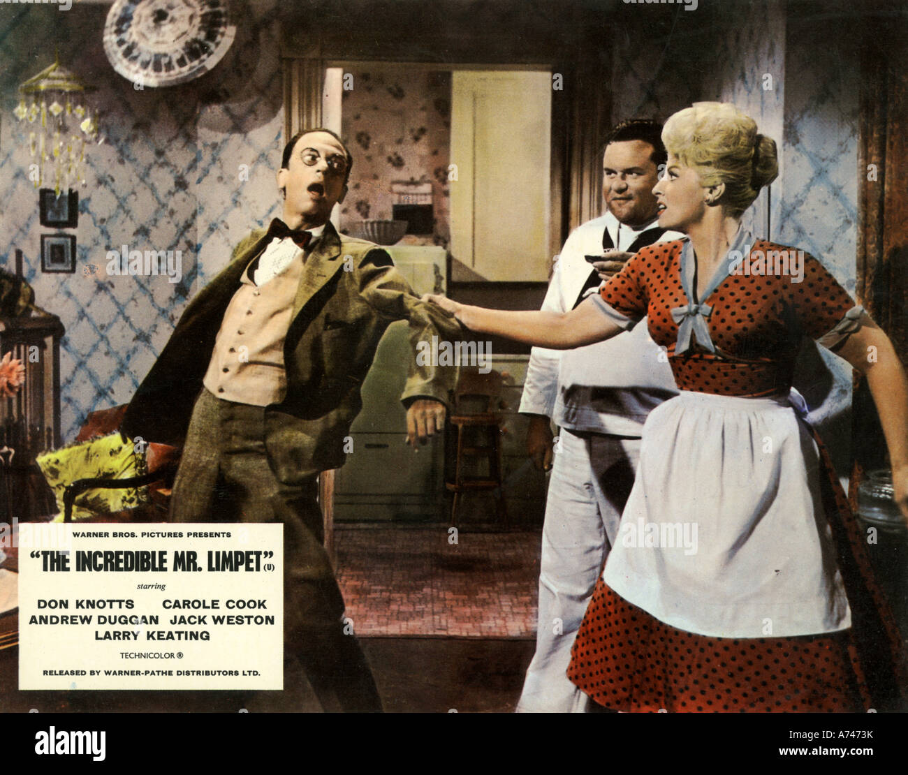 DER unglaubliche Herr LIMPET 1964 Warner-Film mit Don Knotts auf der linken Seite und Carole Cook Stockfoto