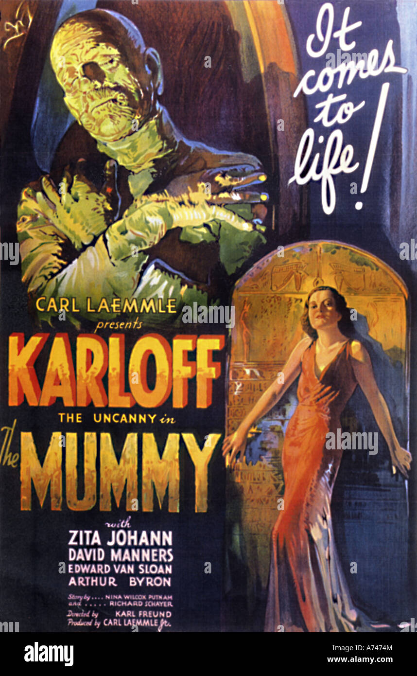 DIE Mumie-Plakat für Universal Film 1932 mit Boris Karloff Stockfoto