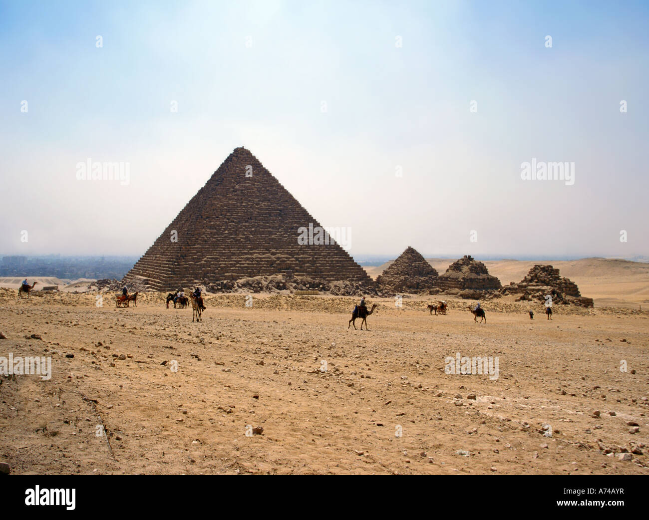 Mykerinus Pyramiden Ägypten Gizeh Stockfoto