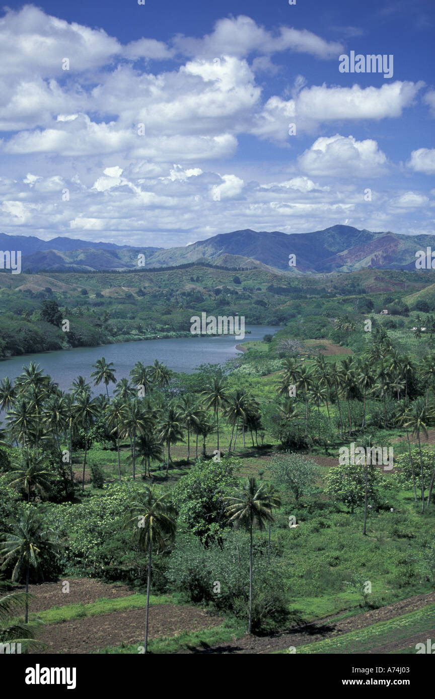Fidschi-Inseln Viti Levu, Sigatoka, Sigatoka River Valley vom Tavuni Hill Fort Stockfoto
