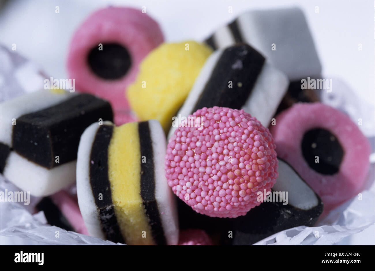 Liquorice Allsorts Süßigkeiten Süßwaren Stockfoto