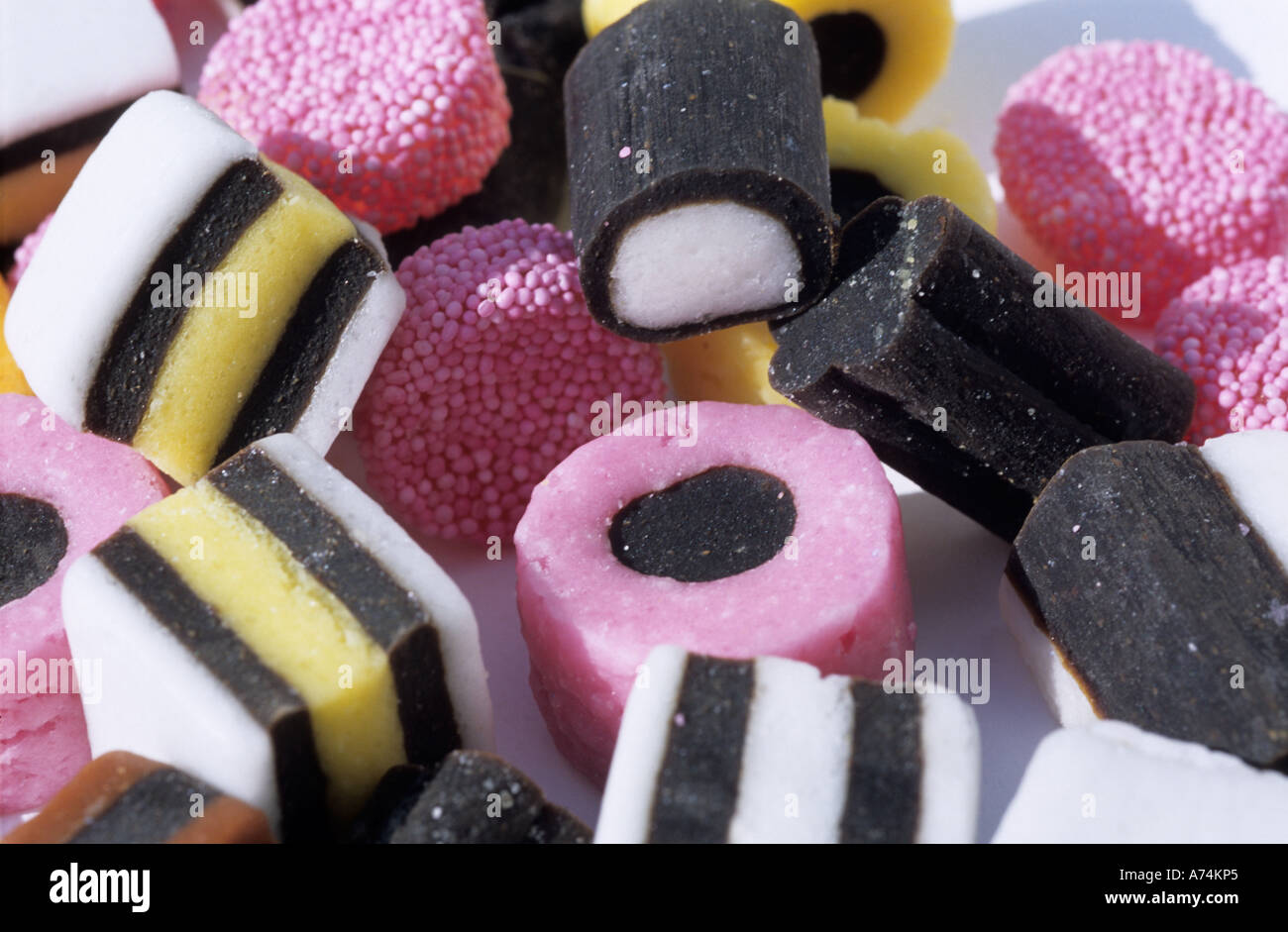 Liquorice Allsorts Süßigkeiten Süßwaren Stockfoto