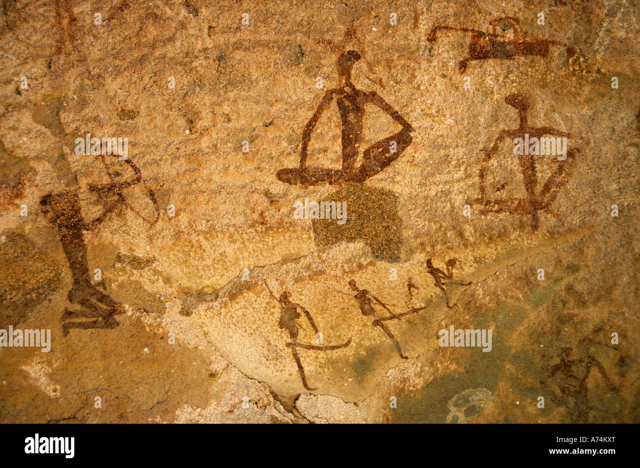 Rock Art Petroglyphen Twyfelfontein Nationaldenkmal Damaraland Namibia Afrika Stockfoto