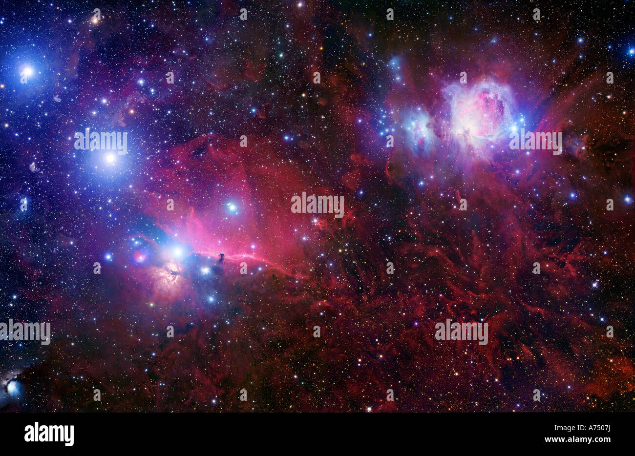 Die Sterne Gürtel des Orion Stockfoto