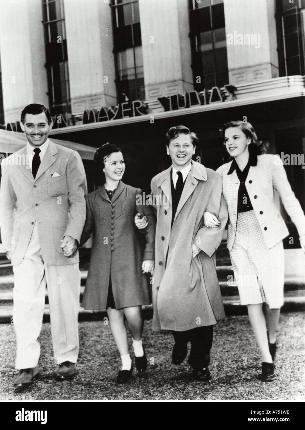 MGM Starsof 30 s/40 s von linken Clark Gable Shirley Temple Mickey Rooney Judy Garland Stockfoto
