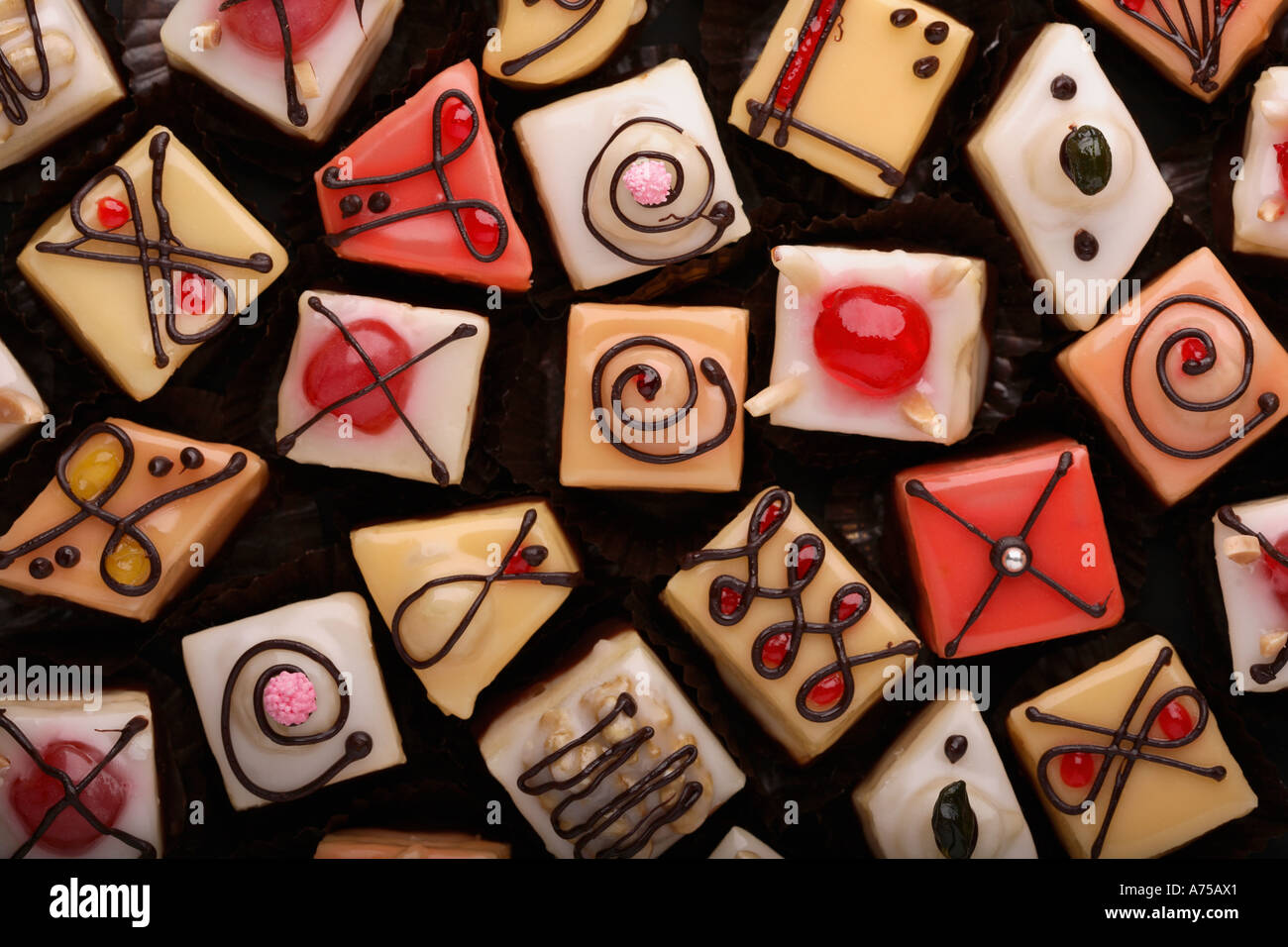 Petits fours Stockfoto