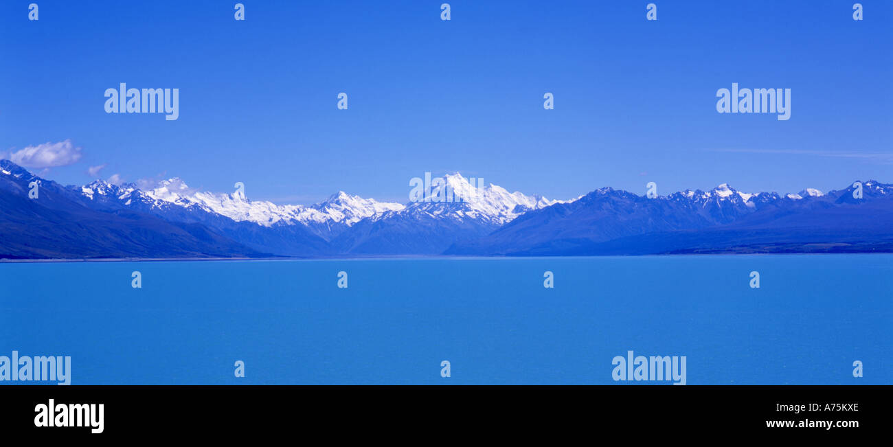 Mount Cook Aoraki Lake Pukaki Südinsel Neuseeland Stockfoto