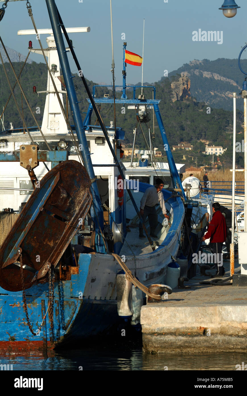 Spanisches Fischerboot Andrax Hafen Mallorca Stockfoto