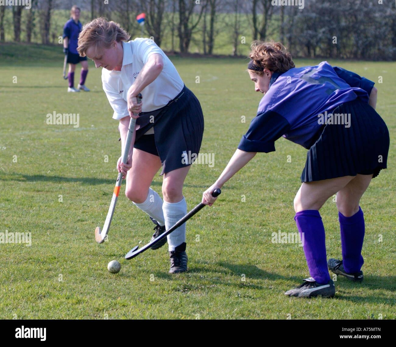 Frauen-Spielfeld-Eishockey Stockfoto