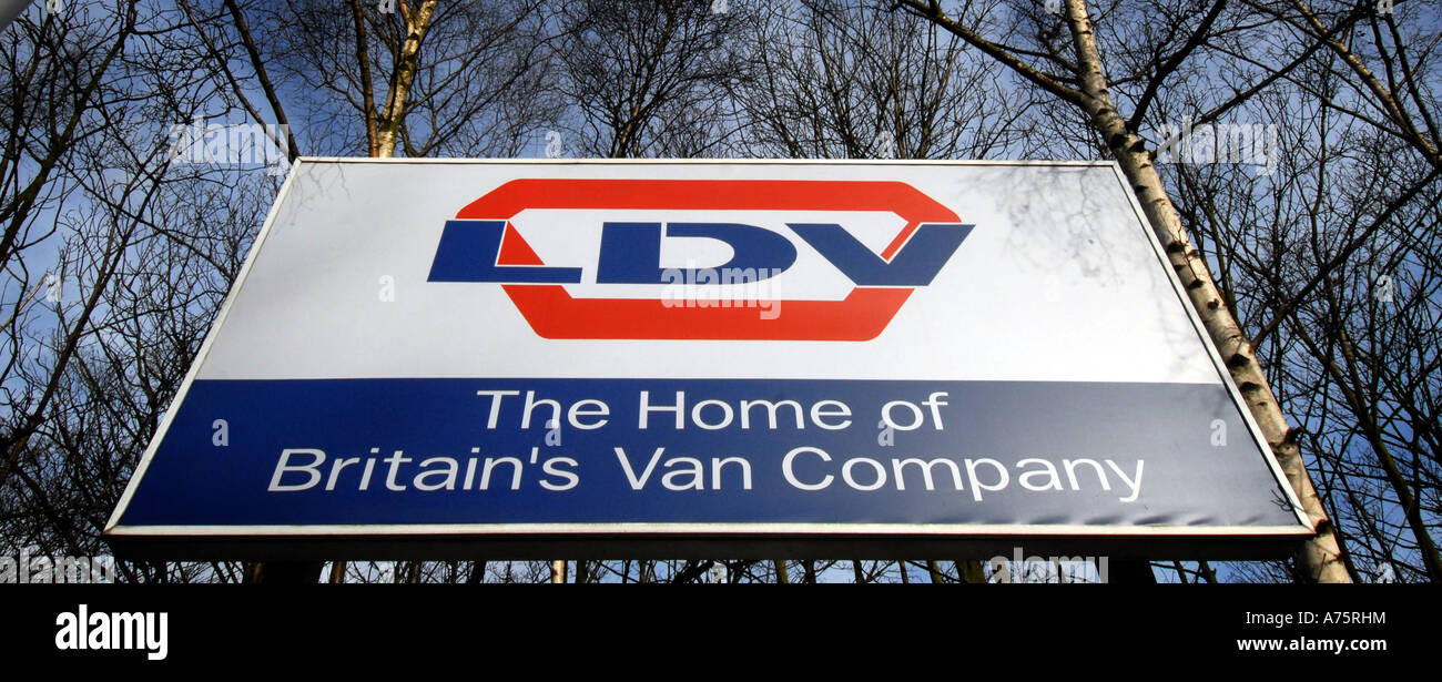LDV vans Fabrik Schild am Washwood Heath, Birmingham, England.UK Stockfoto