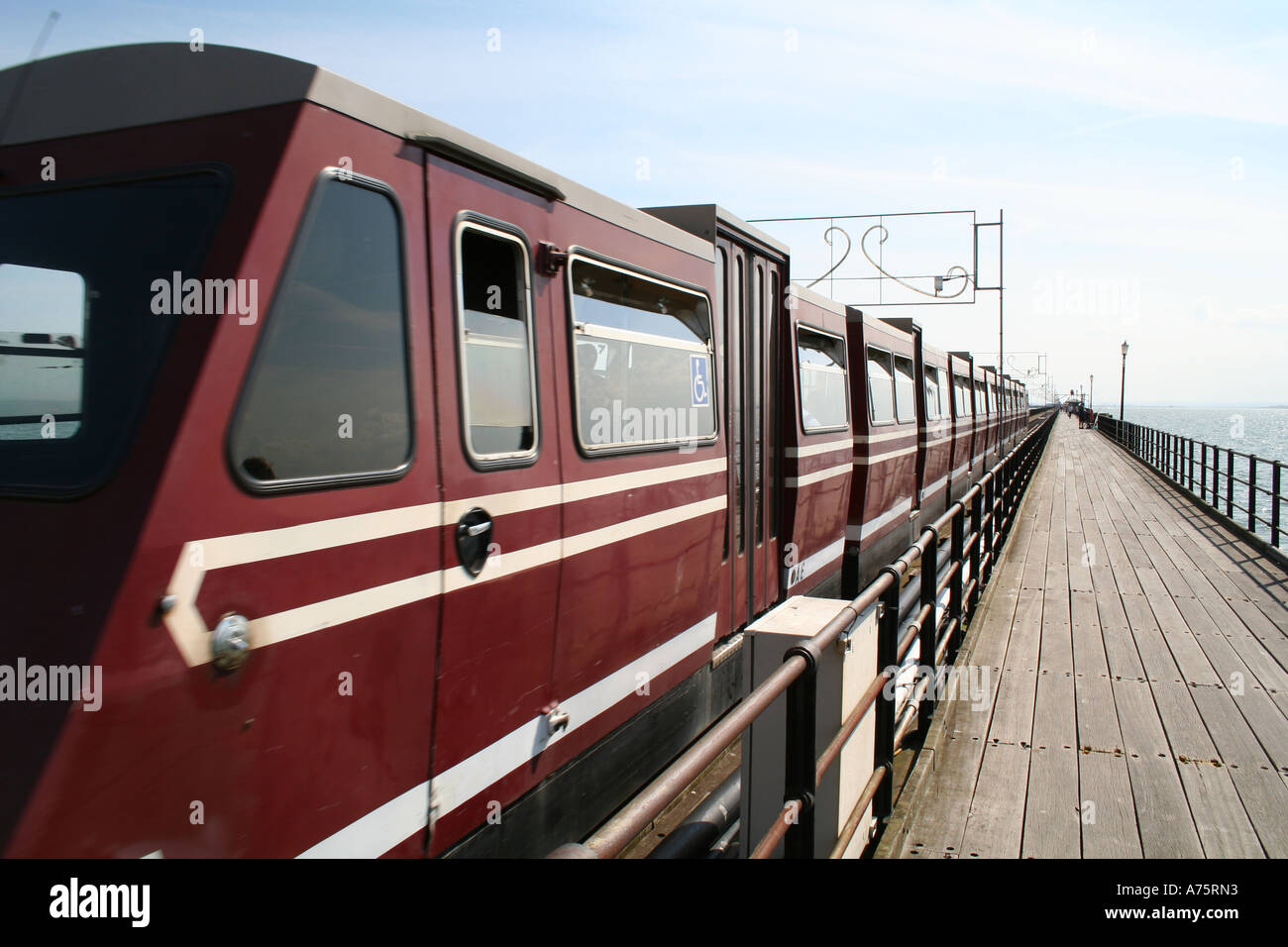 Southend Pier Zug Stockfoto