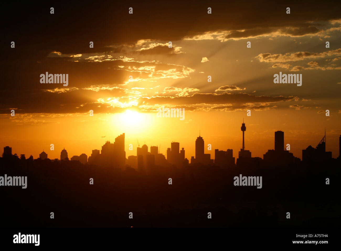 Sydney City Sonnenuntergang 6 Stockfoto
