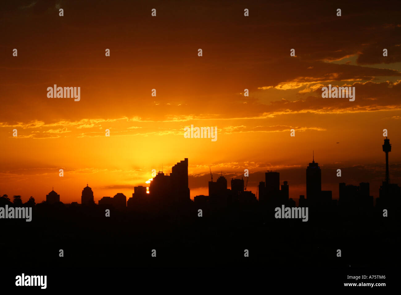Sydney City Sonnenuntergang Stockfoto