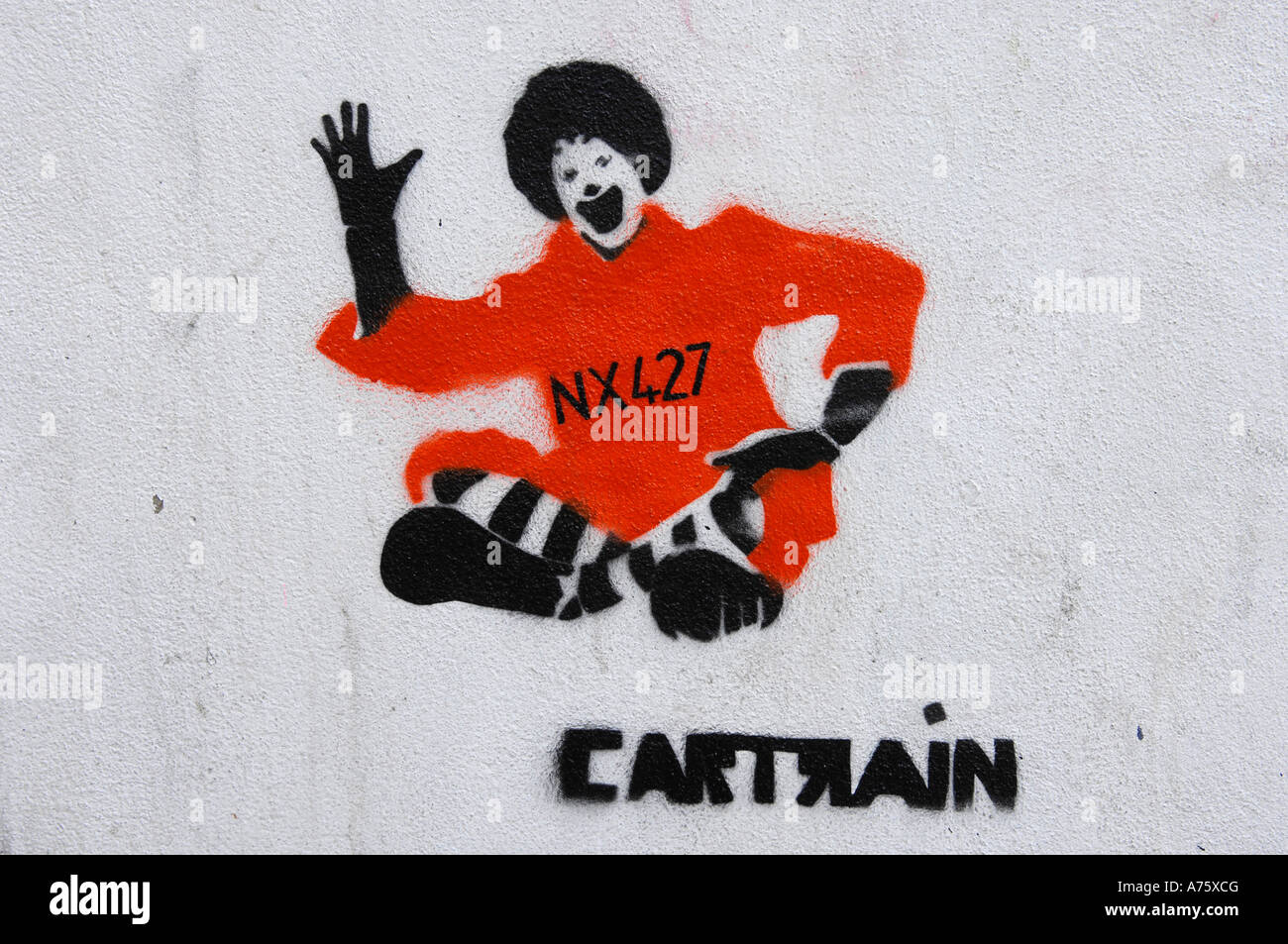 Cartrain Graffiti Künstler Banksy Stil NX 427 Stockfotografie - Alamy