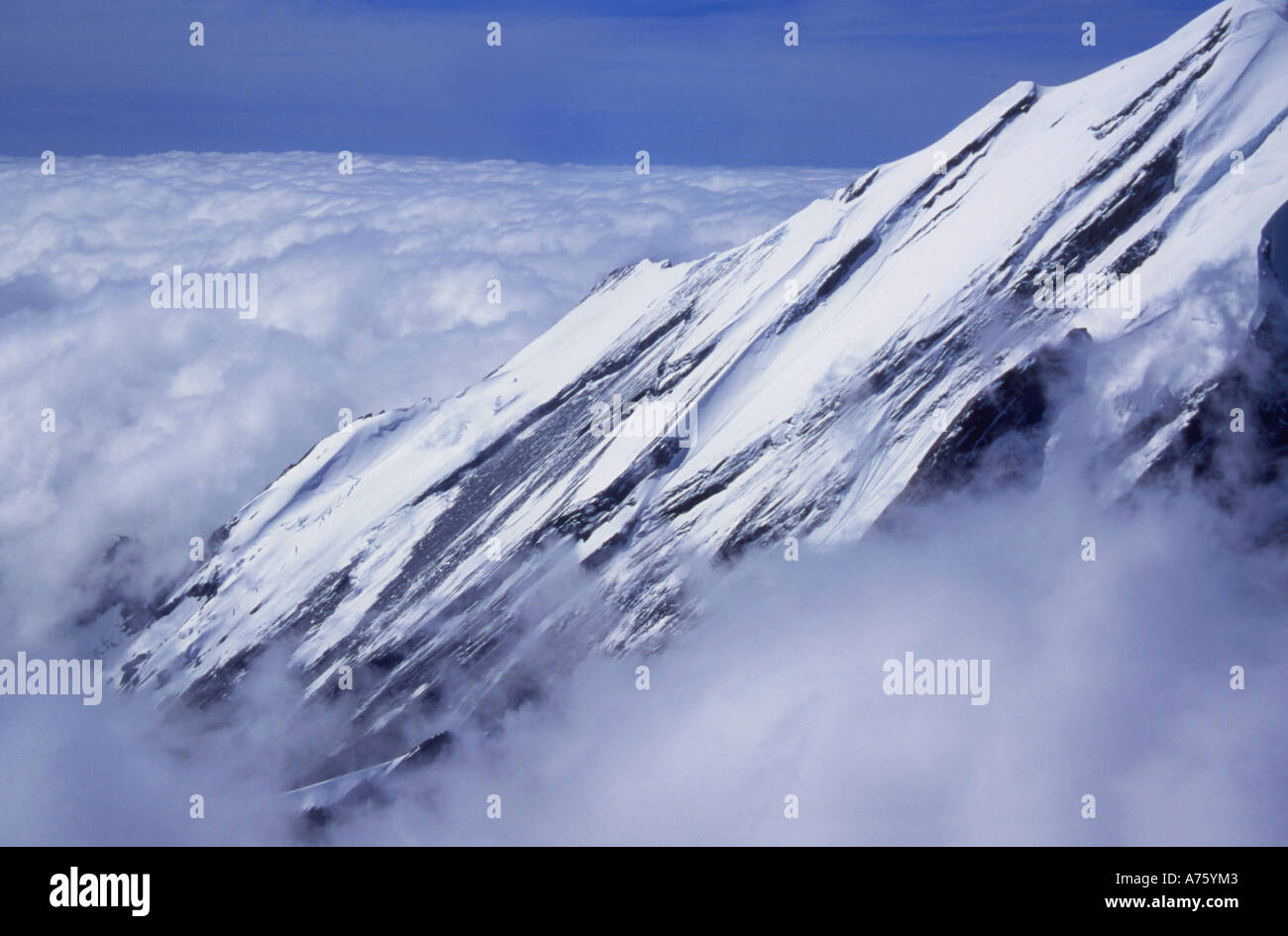Aoraki Mt. Cook Detail Aerial Südinsel Neuseeland Stockfoto