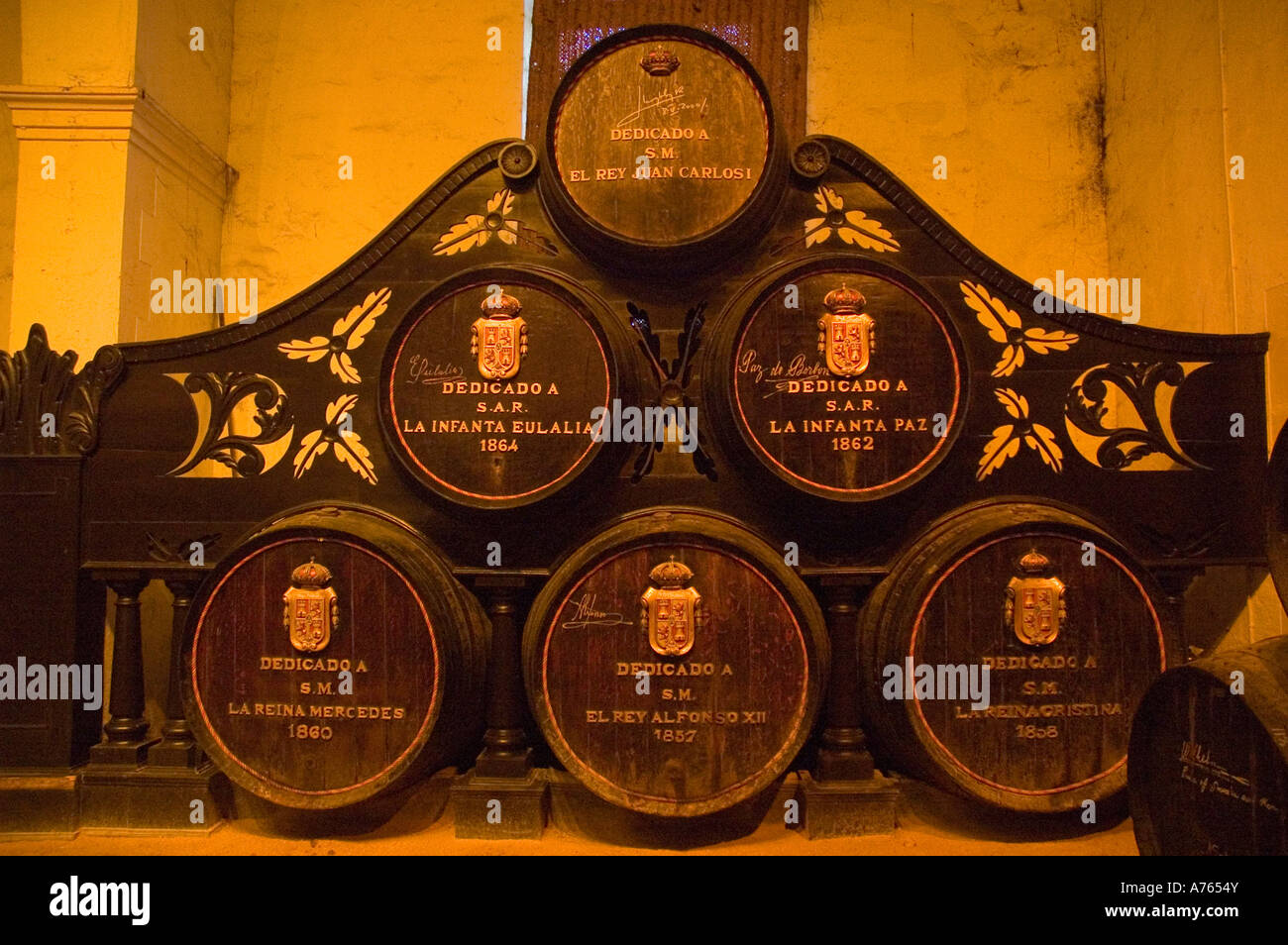 Kings Keller an Gonzalez Byass Sherry Wine Cellar JEREZ DE LA FRONTERA Cadiz Provinz autonome Region Andalusien Spanien Stockfoto