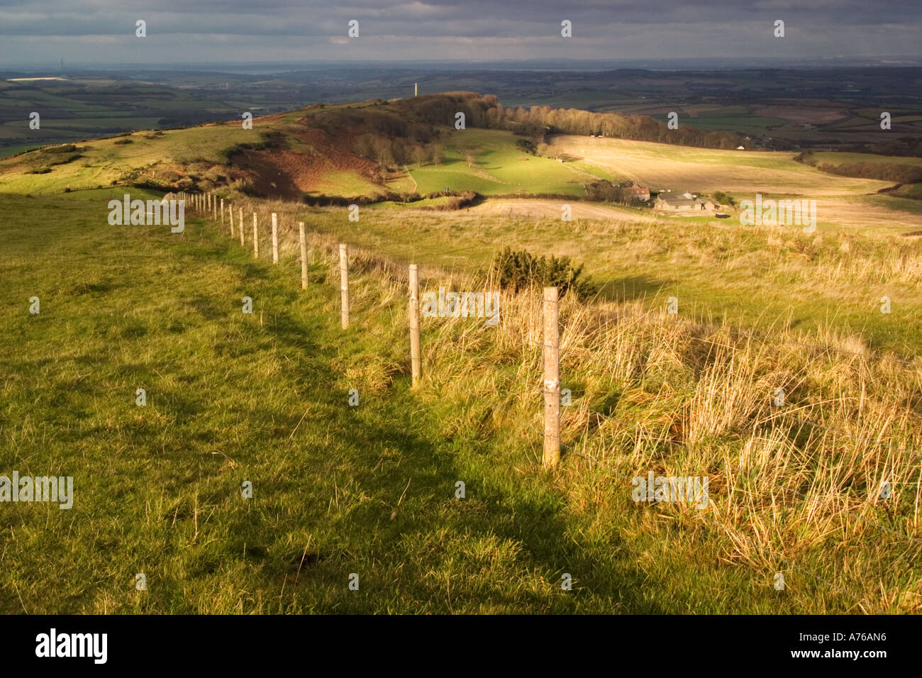 Stürmische s Wintersonne auf St. Catherines, Isle Of Wight England 2005 Stockfoto