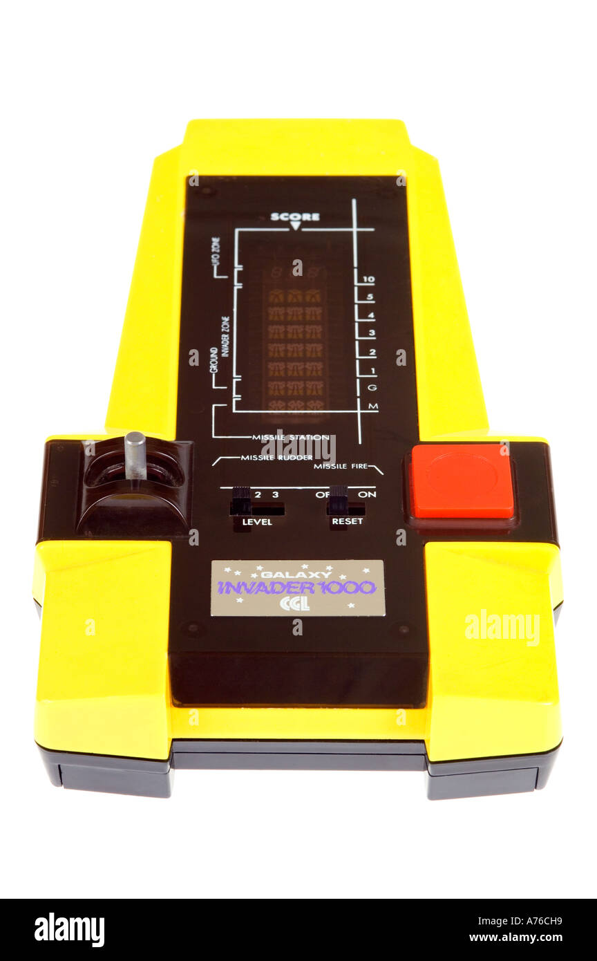 CGL Galaxy Invader 1000 handheld Eindringling Typ Weltraumspiel auf einem reinen weißen Hintergrund. Stockfoto