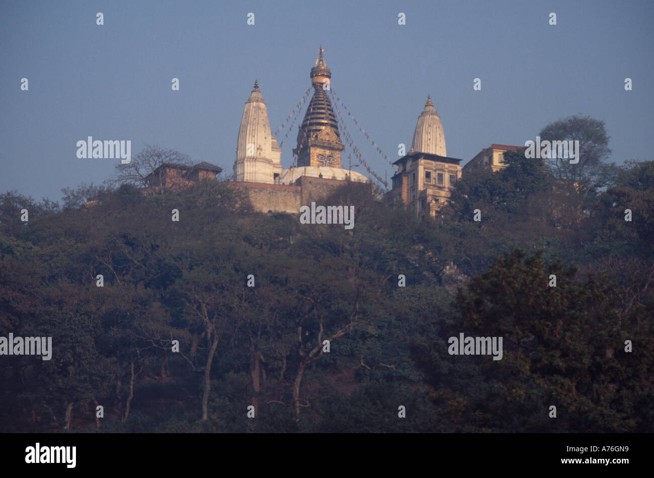 Horizont Swayambhunath Stupa Tempel Kathmandu Nepal Stockfoto
