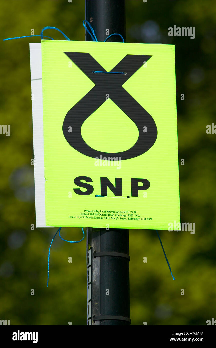 Scottish National Party, SNP-Zeichen Stockfoto