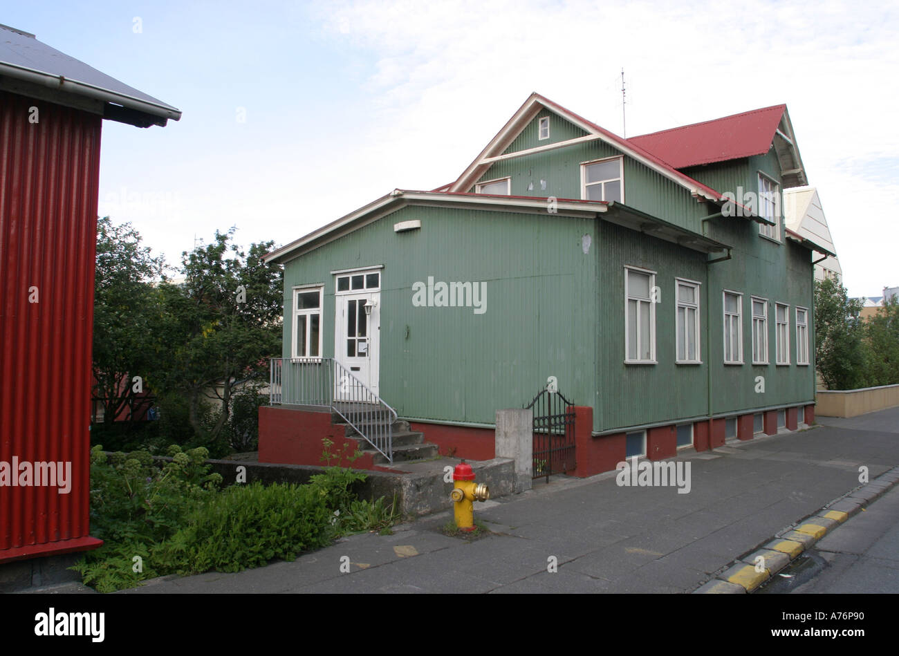 Altes traditionelles Haus in Reykjavik, Island Stockfoto