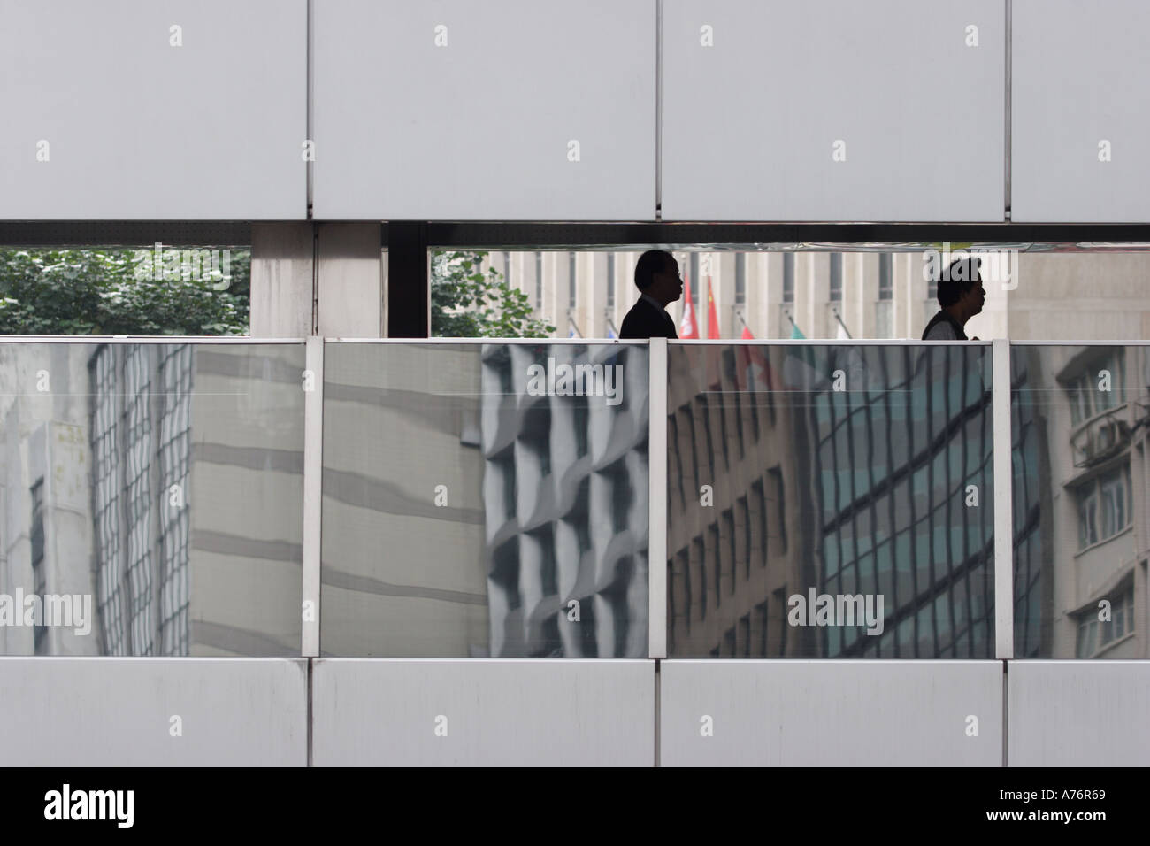 Fussgängerzone Gehweg Central District Hong Kong China Stockfoto