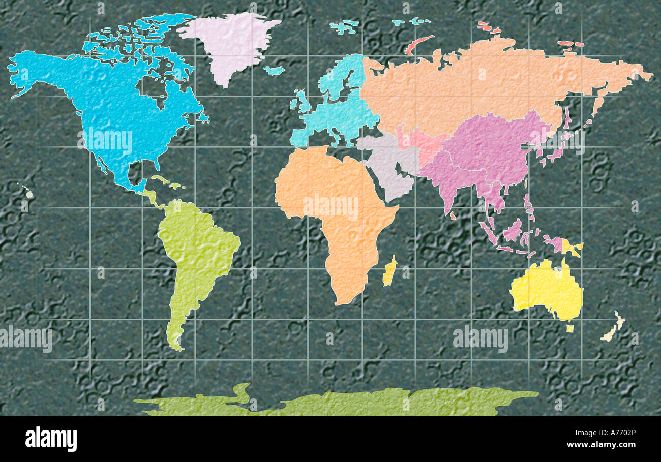 Welt Karte Illustration Stockfotografie - Alamy