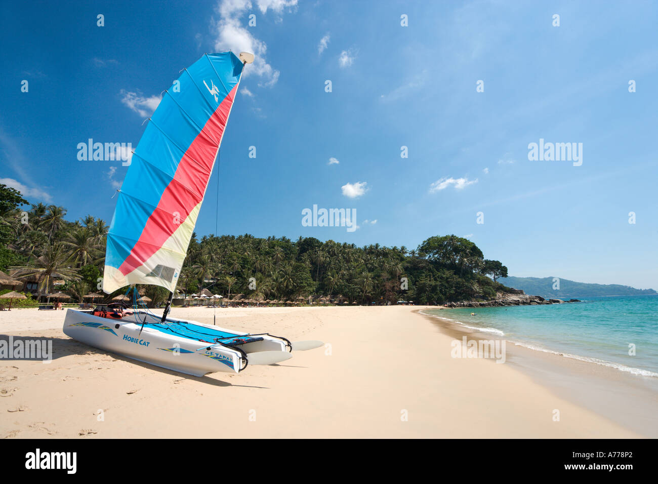 Surin Strand vor dem Chedi Hotel, Phuket, Thailand Stockfoto