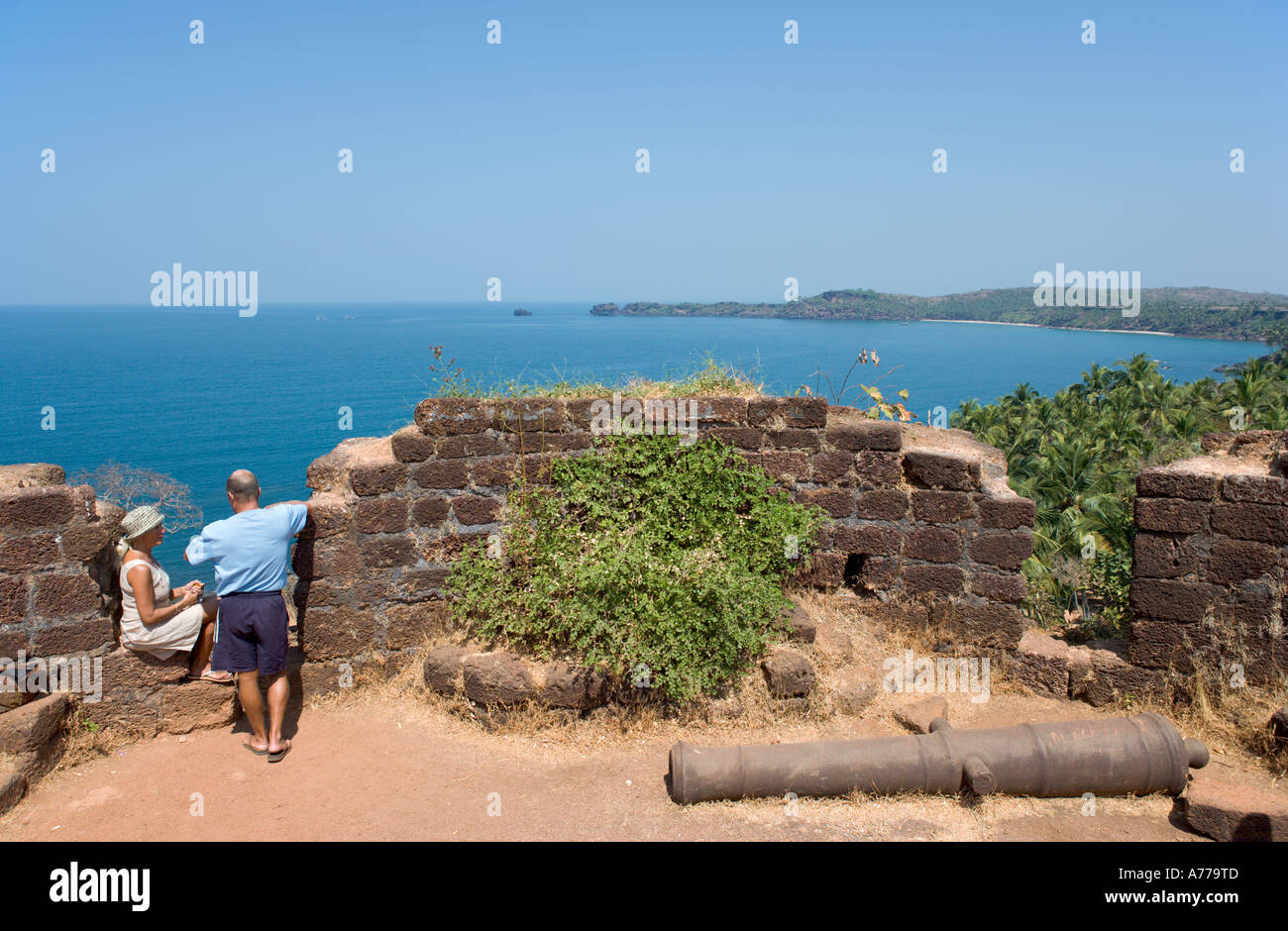 Blick vom alten portugiesischen Fort, Cabo de Rama, in Goa, Indien Stockfoto