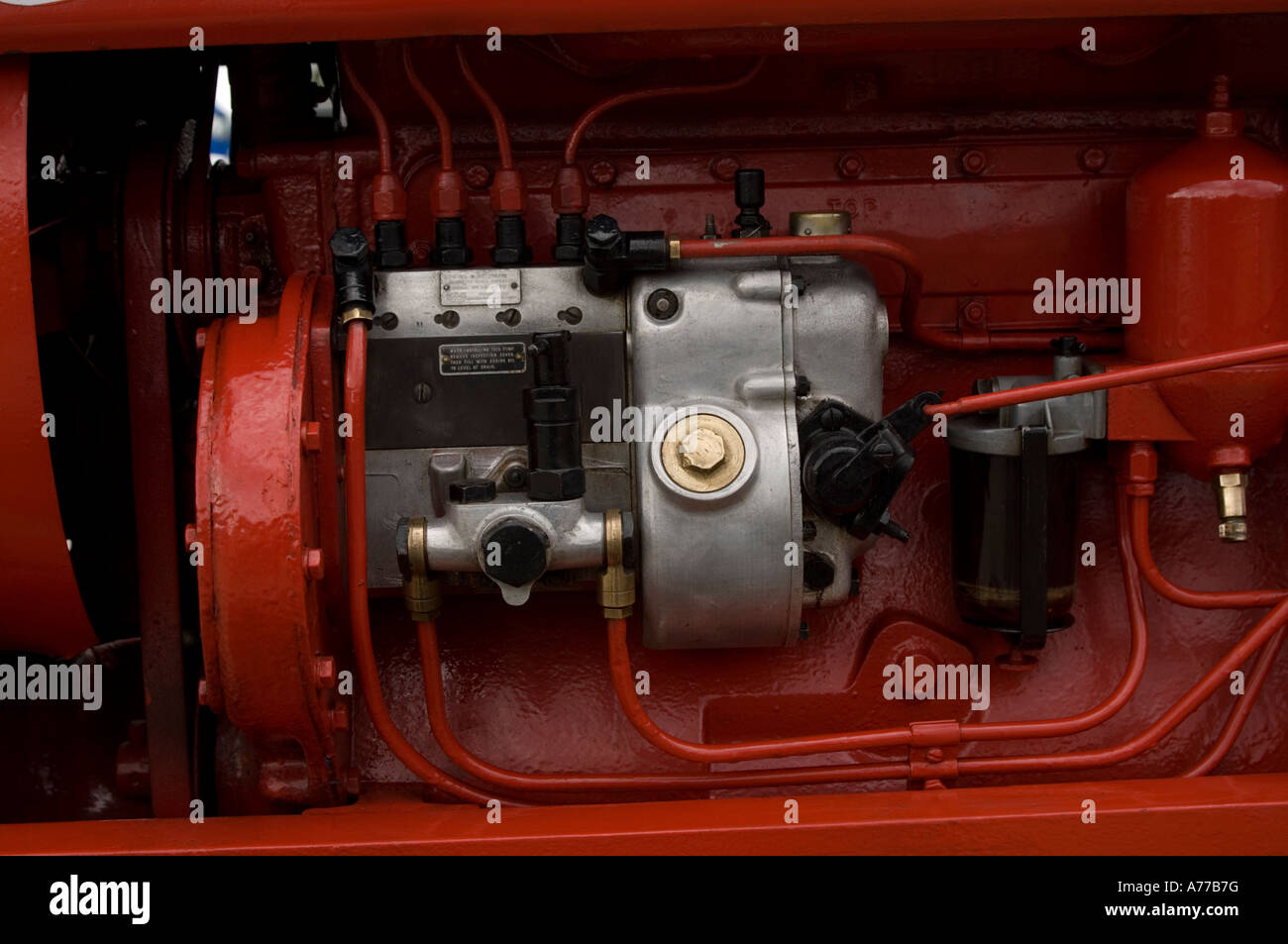 Detail der Dieselmotor angetriebenen Traktor Stockfoto