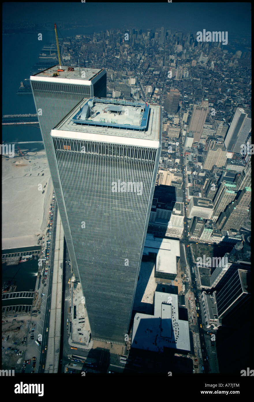 Aerial twin towers new york -Fotos und -Bildmaterial in hoher Auflösung