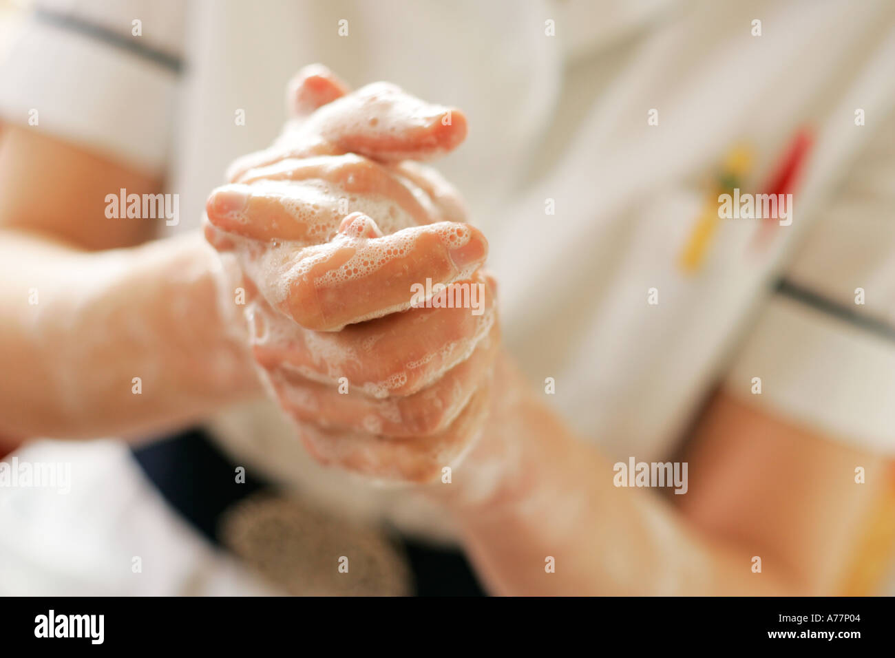 Krankenschwester am Arbeitsstandards der hygiene Stockfoto