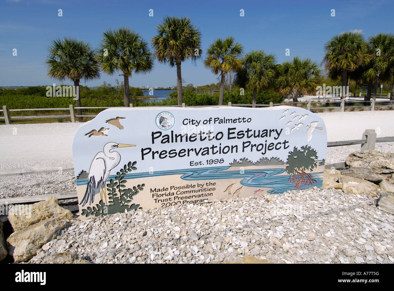 Stadt von Palmetto Florida FL Fla Mündung süß- und Salzwasser-Filter-System Preservation Project Stockfoto