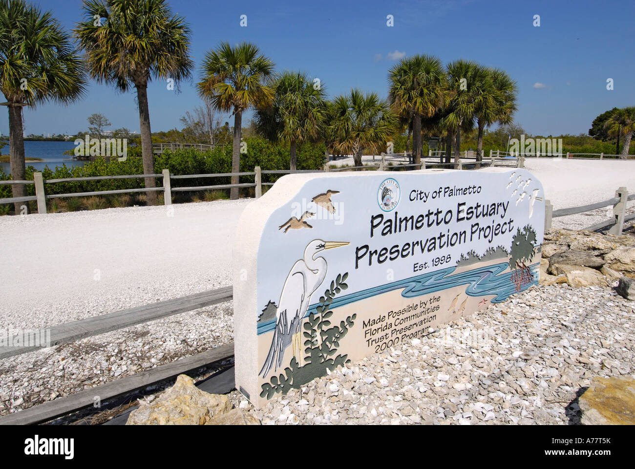 Stadt von Palmetto Florida FL Fla Mündung süß- und Salzwasser-Filter-System Preservation Project Stockfoto