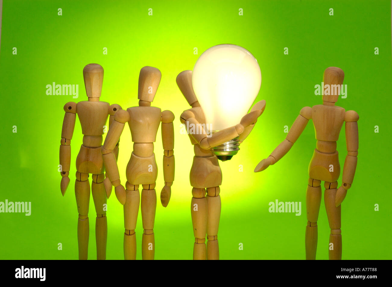 Künstler s Schaufensterpuppen mit einer großen Idee Stockfoto