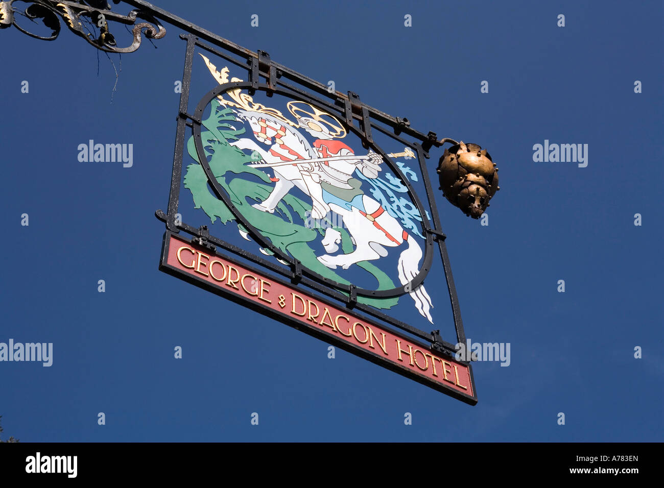 UK Cheshire Vale Royal Great Budworth George und Dragon Pub Schild Stockfoto