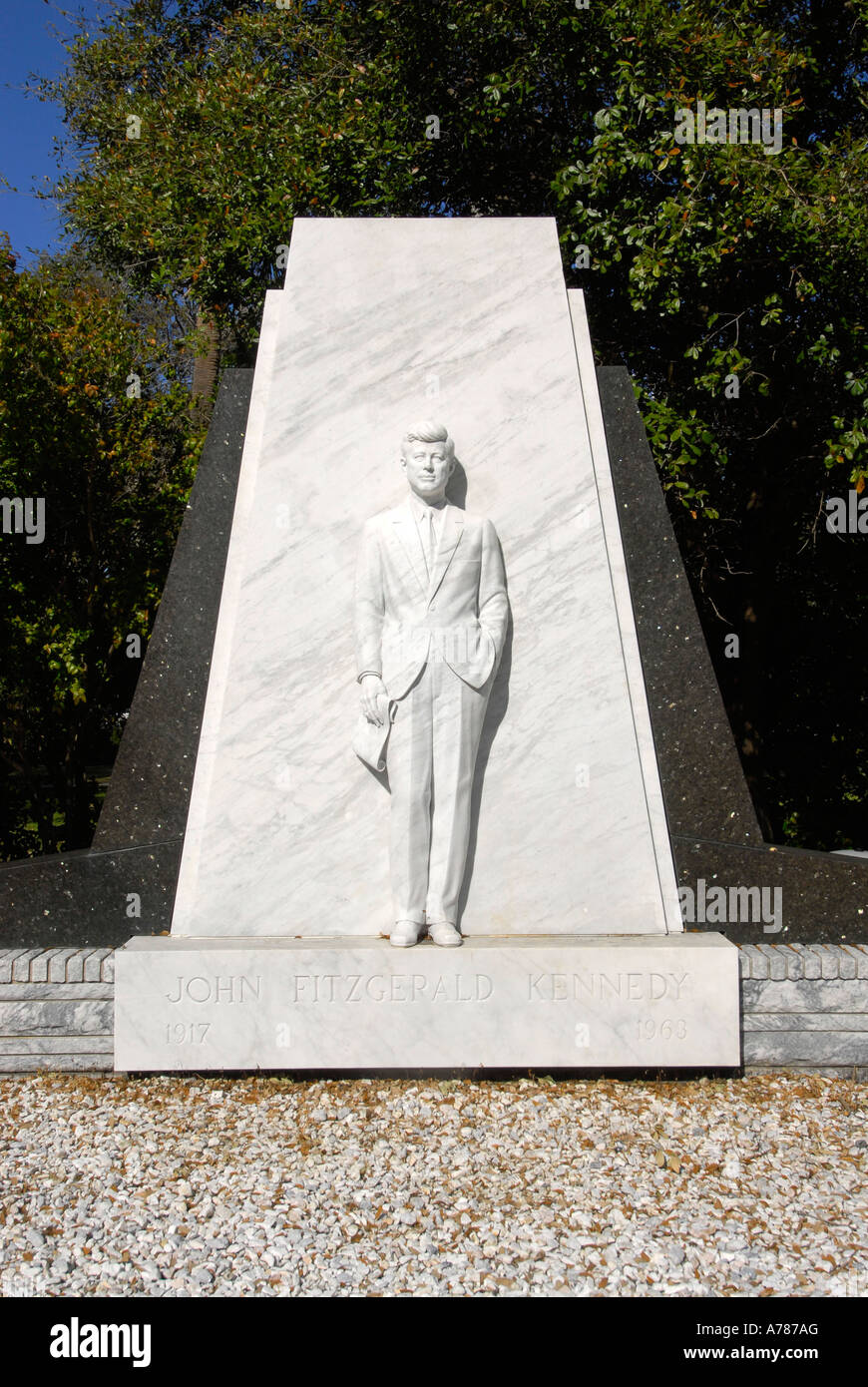 John F Kennedy-Statue auf dem Campus der University of Tampa befindet sich in der Stadt Tampa Florida FL Stockfoto