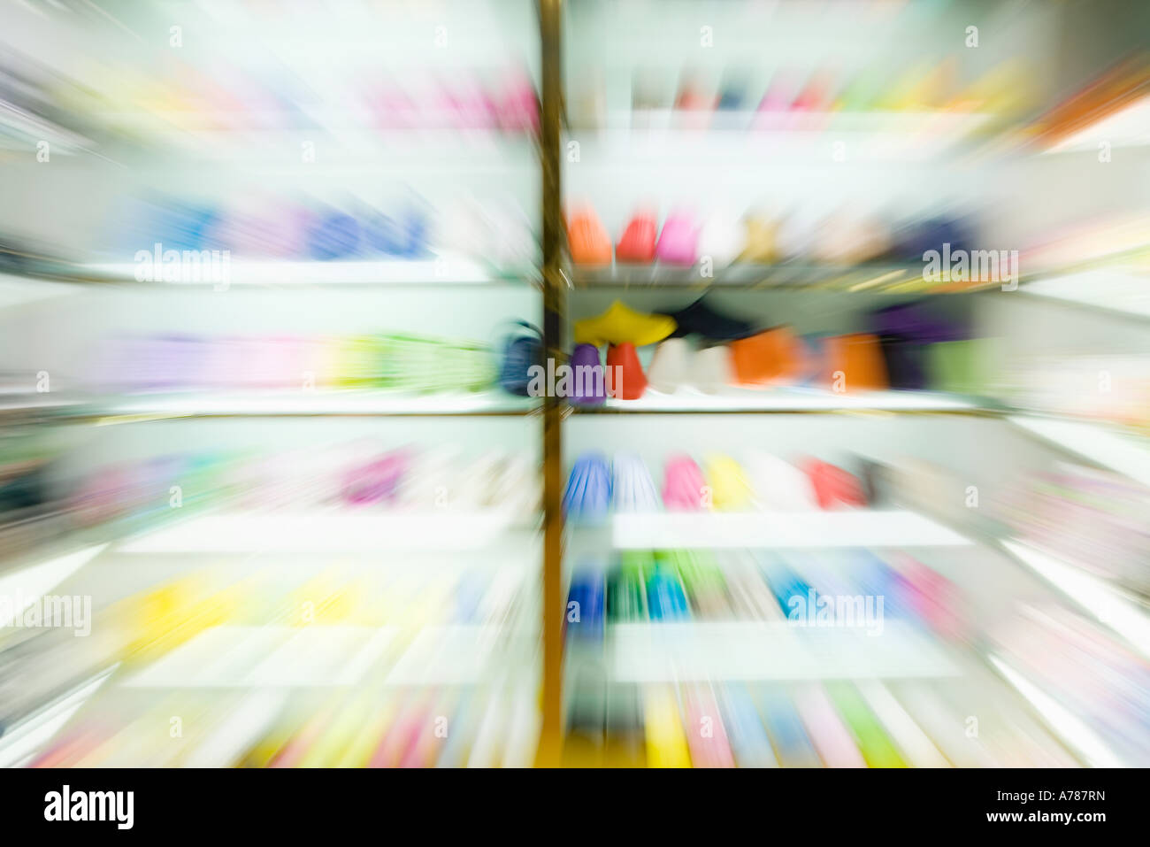 Schuhe, unscharf-Racks Stockfoto