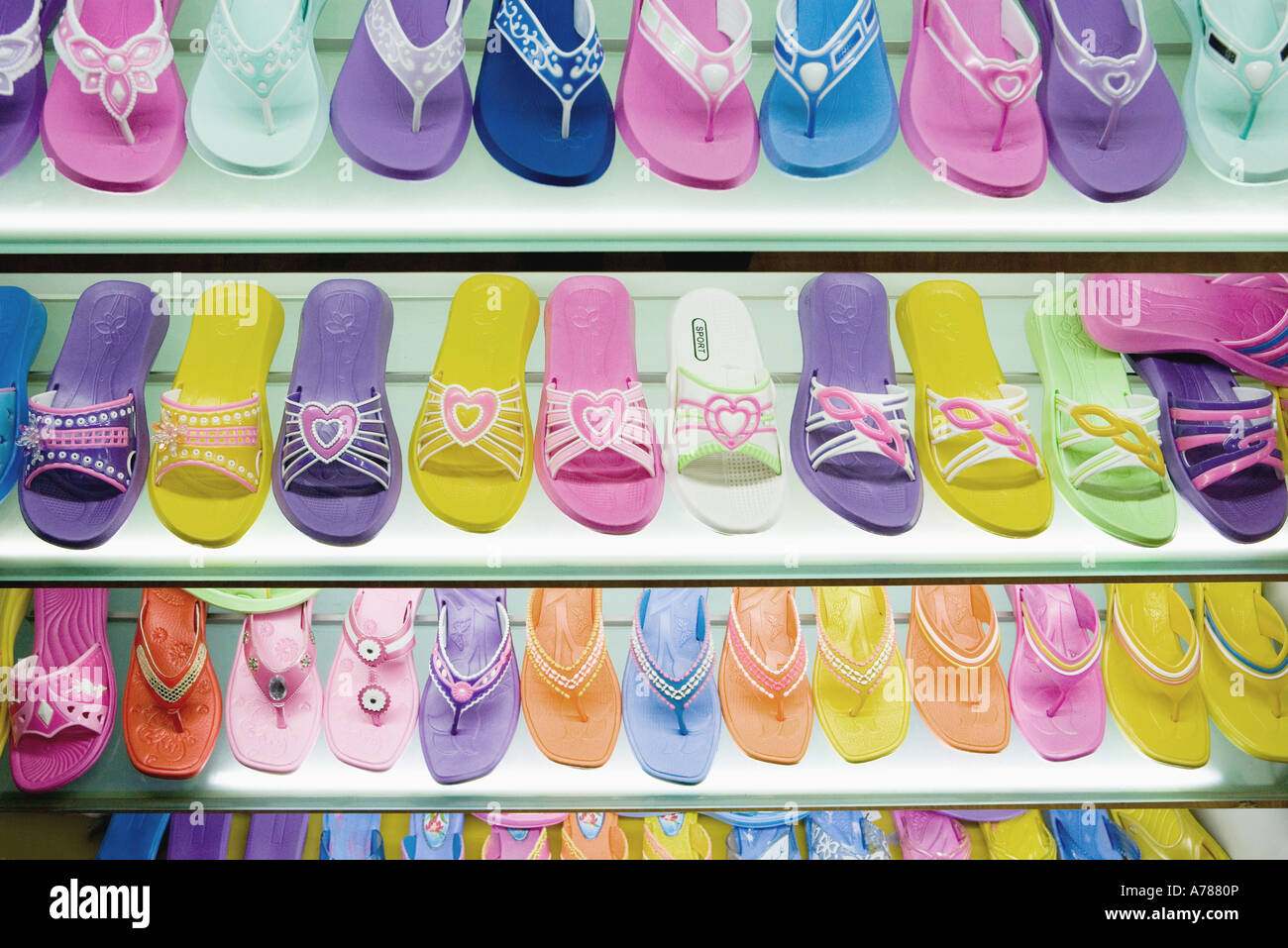 Schuhe-Racks Stockfoto