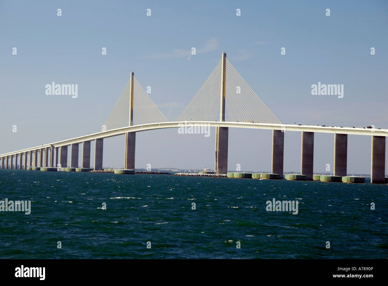 Sunshine Skyway Bridge in Zentral-Florida Tampa Hillsborough County Golf West Stockfoto