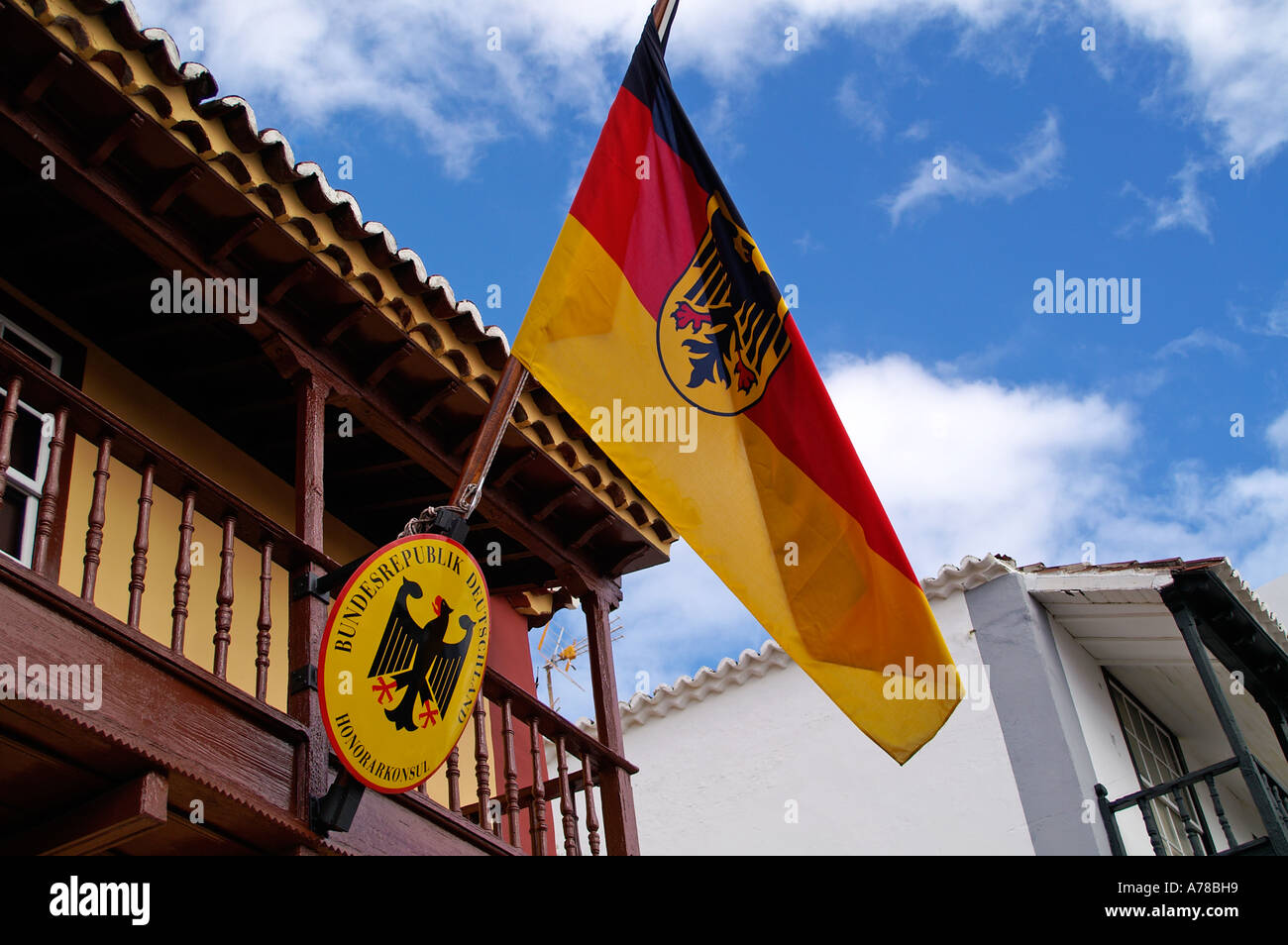 Konsulat Deutsch y La Palma Spanien Stockfoto