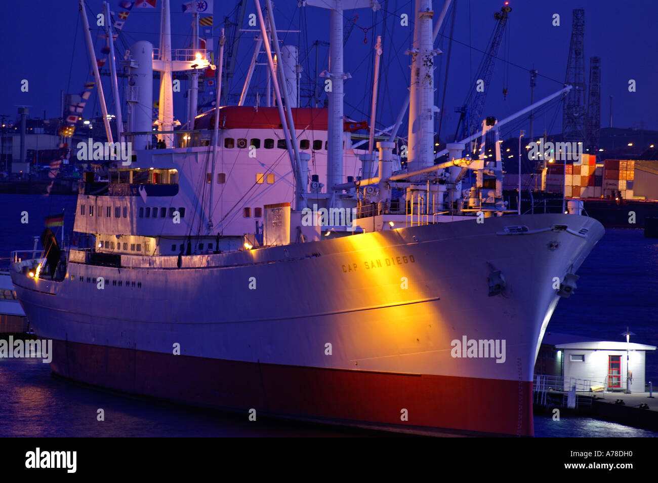 Museumsschiff Cap San Diego Hafen Hamburg Stockfoto
