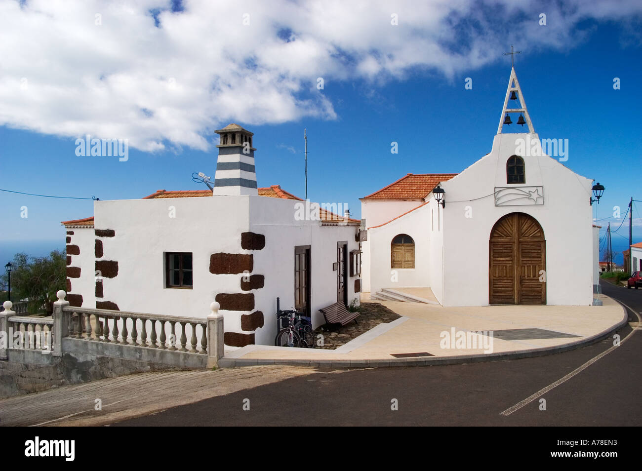 Kirche von Las Tricias / La Palma / Kanarische Inseln Stockfoto