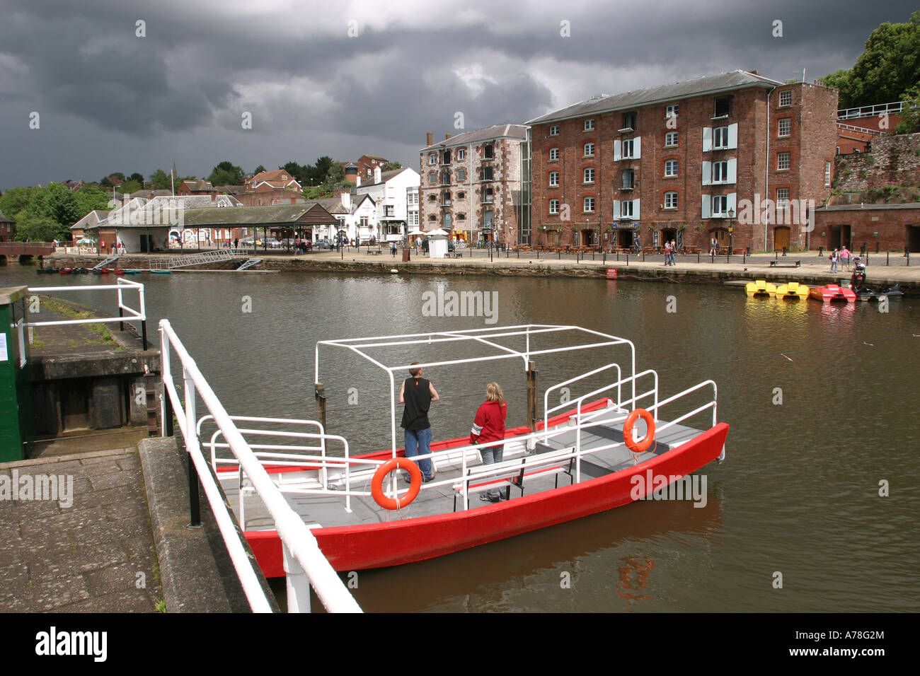 UK Devon Exeter Kai Fähre über den Fluss Exe Stockfoto